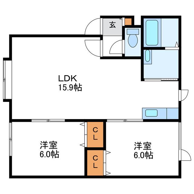 メゾン桜館(2LDK/2階)の間取り写真