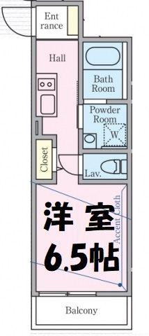 ベラルーナ岩槻(1K/2階)の間取り写真