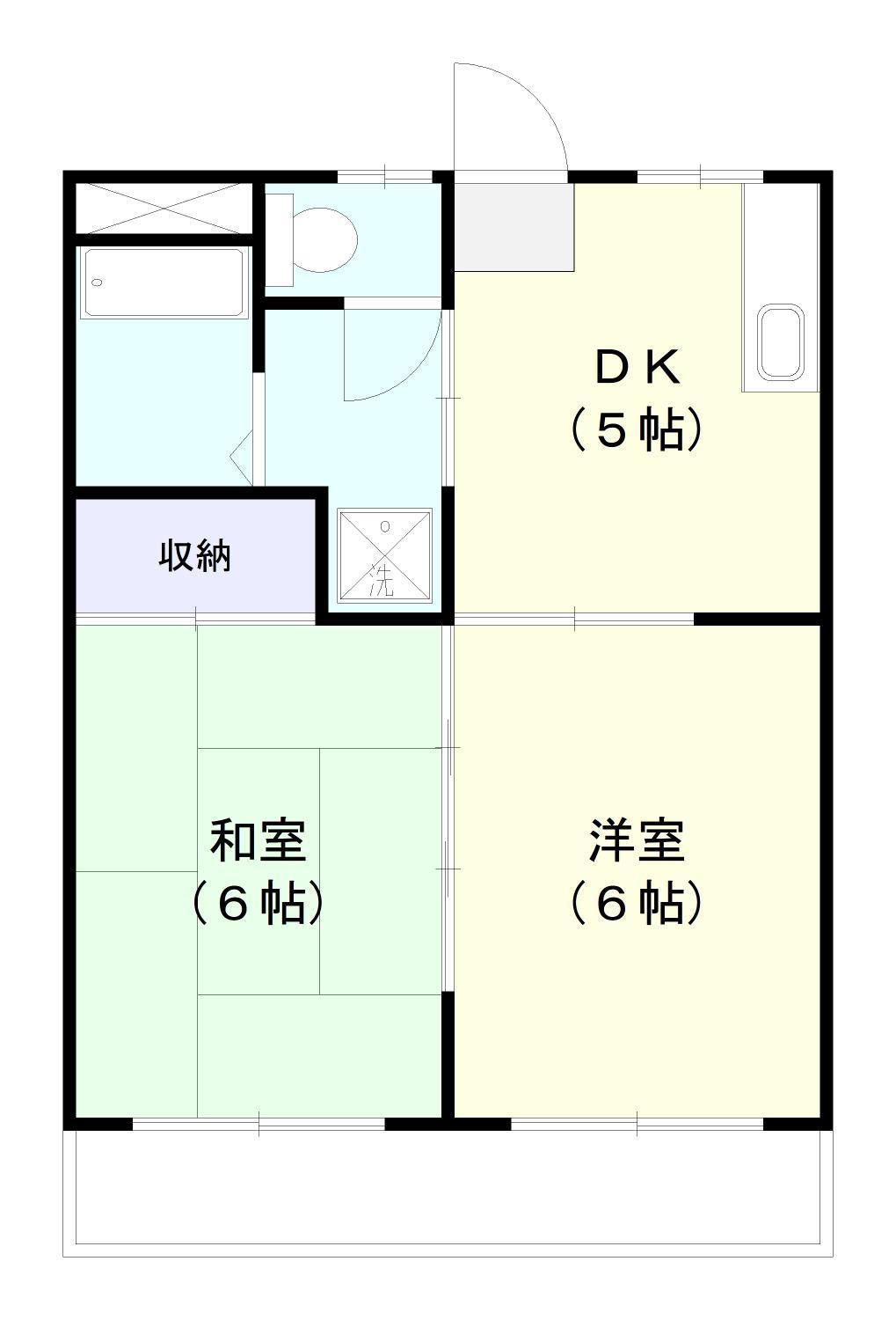 サンパティオ木崎(2DK/3階)の間取り写真