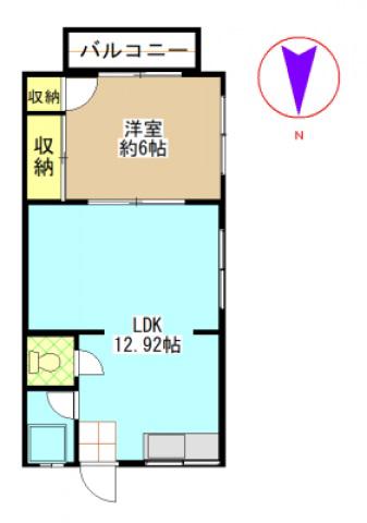 オーナーズ飯塚 E(1LDK/2階)の間取り写真