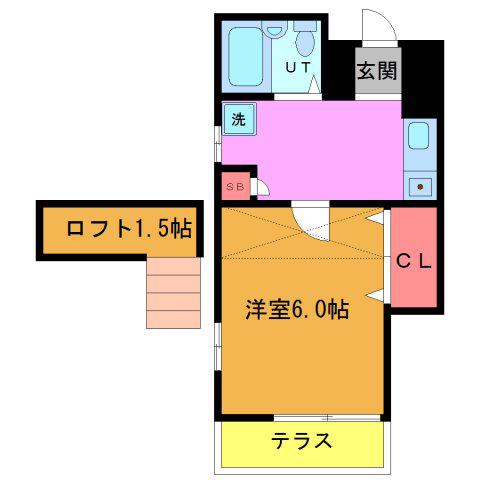 ジョイフル西船(1K/1階)の間取り写真