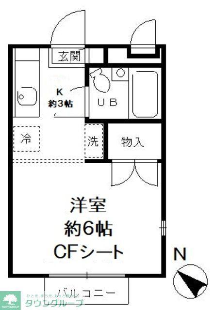 リヴェール高井戸(1K/2階)の間取り写真