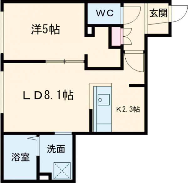 豊里1丁目MS(1LDK/3階)の間取り写真