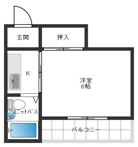 ル サンキエ(1K/2階)の間取り写真