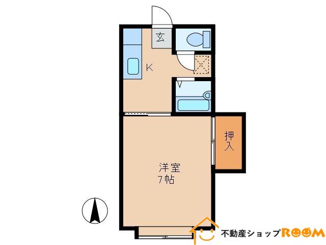 セジュールIII(1K/2階)の間取り写真