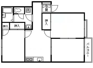 コーポ5(3DK/2階)の間取り写真