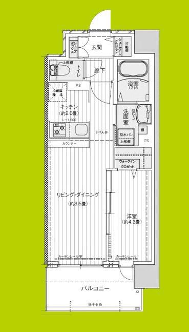 サザンネスト住ノ江駅前(1LDK/6階)の間取り写真