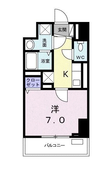 アビタ ヴァン(1K/4階)の間取り写真