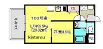 金太郎ヒルズ175(1LDK/1階)の間取り写真