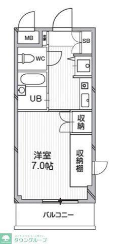TS GARDEN 都筑ふれあいの丘(ワンルーム/3階)の間取り写真