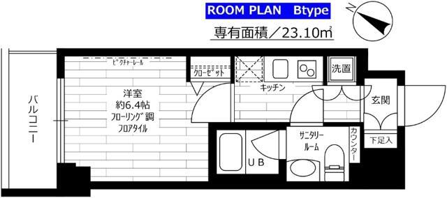 グランドコンシェルジュ板橋本町(1K/2階)の間取り写真