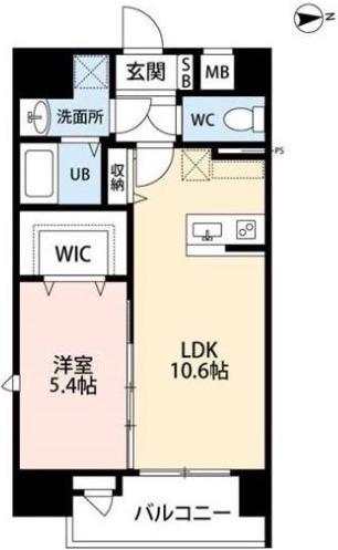 LA VIE CLAIRE TUBOI(1LDK/8階)の間取り写真