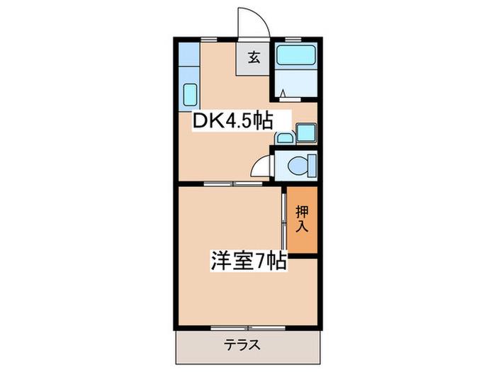 ガーデンハイツ(1DK/1階)の間取り写真
