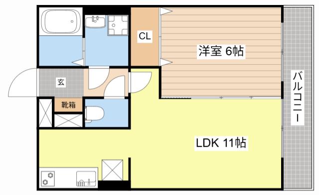 グレースコーポIII(1LDK/3階)の間取り写真