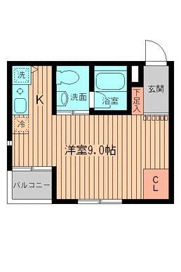 NERV西早稲田(1K/1階)の間取り写真