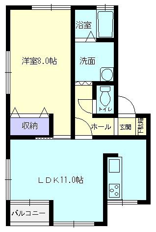 サングレース(1LDK/1階)の間取り写真