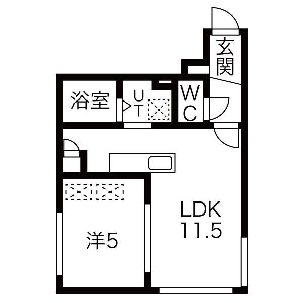 THE RESIDENCE(1LDK/4階)の間取り写真