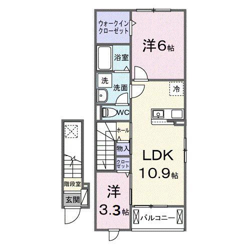 グレイスサイトG(2LDK/2階)の間取り写真