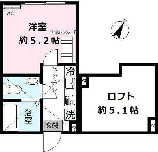 アザーレチアーモ読売ランド前(1K/2階)の間取り写真