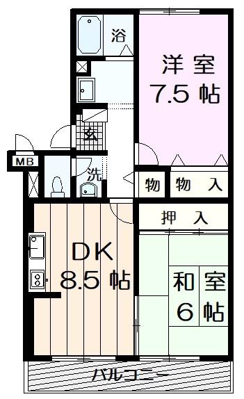 プランドール21(2DK/1階)の間取り写真