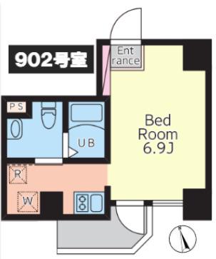 BLOOM TOWER UENO(ワンルーム/9階)の間取り写真