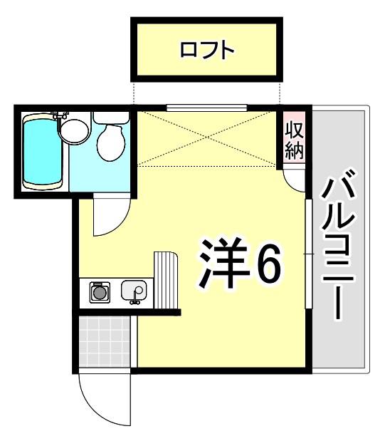 サンパレス21東園田II(ワンルーム/3階)の間取り写真
