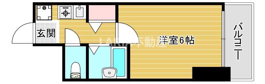 セレッソコート西心斎橋II(1K/3階)の間取り写真