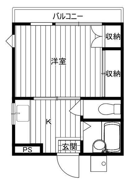 クリエール富岡(1K/3階)の間取り写真