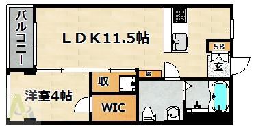 WHITE VILLA II(1LDK/3階)の間取り写真