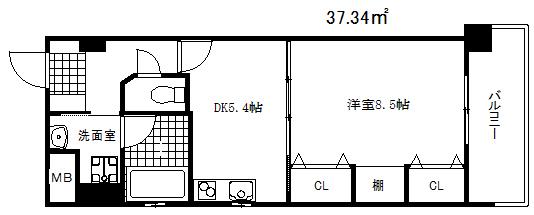 カイセイ神戸海岸通第2(1DK/3階)の間取り写真