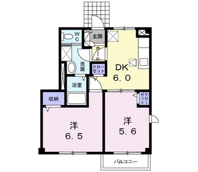フォレスタ(2DK/1階)の間取り写真