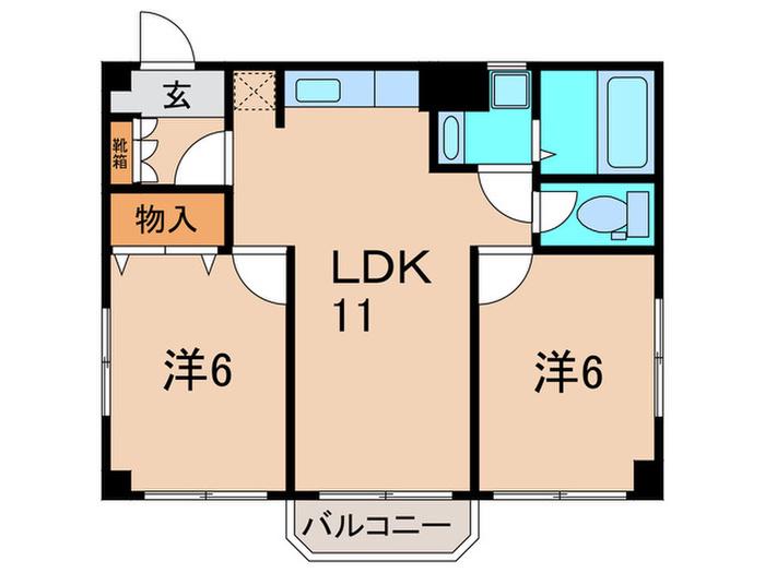 第三中村マンション(2LDK/3階)の間取り写真