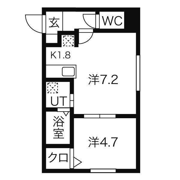 T147(1LDK/4階)の間取り写真