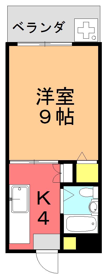 すずかけの家(1K/3階)の間取り写真