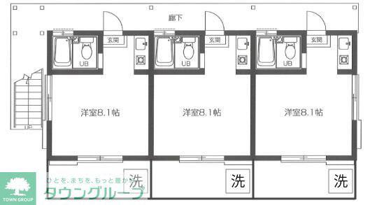 メゾンドマカロン3(1K/1階)の間取り写真