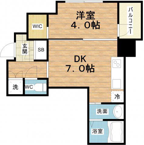 セレニテ本町グランデ(1DK/13階)の間取り写真