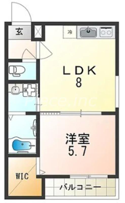 フジパレス上新庄駅北3番館(1LDK/3階)の間取り写真