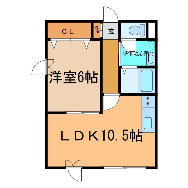 リバティカツヒラ(1LDK/1階)の間取り写真
