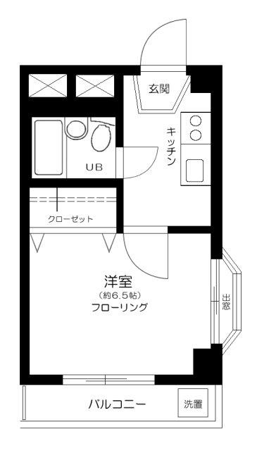 ジュネス33A(1K/2階)の間取り写真
