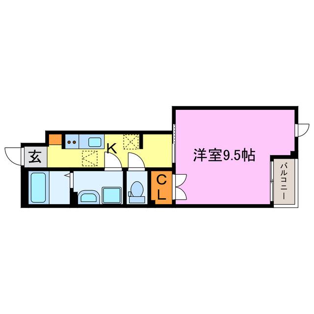 水口町新城アパート2(1K/1階)の間取り写真