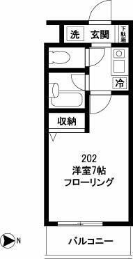 メゾンドガルド(1K/2階)の間取り写真