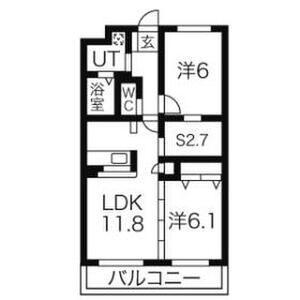 ベルエールA棟(2SLDK/2階)の間取り写真