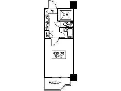 メゾン・ド・新宿(1K/7階)の間取り写真