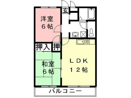 LITTLE WING(2LDK/4階)の間取り写真