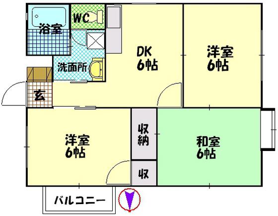 シーサイド金澤(3DK/2階)の間取り写真