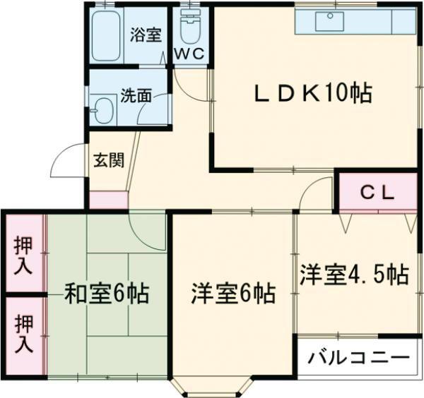 レジデンスせせらぎ(3LDK/2階)の間取り写真