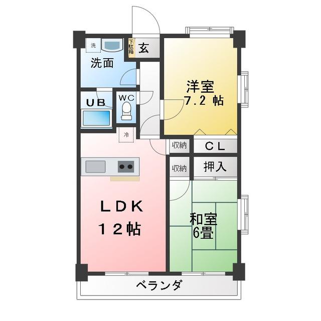 アウラ10(2LDK/8階)の間取り写真