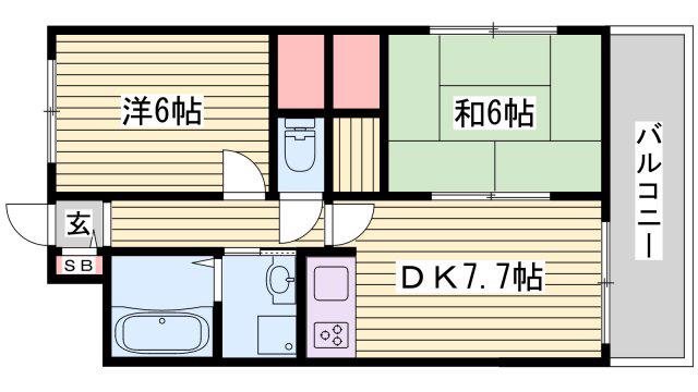 ハイツASAHI(2DK/2階)の間取り写真