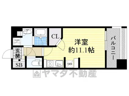 アパートメンツ江坂(ワンルーム/2階)の間取り写真