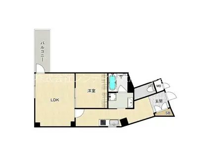 リブウッド大阪城(1LDK/2階)の間取り写真